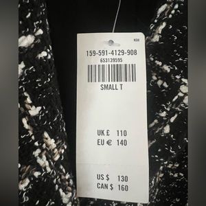 NWT Abercrombie Tweed Blazer mini dress. Size small Tall.